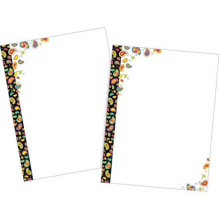 Barker Creek Neon Paisley Computer Paper, 100 sheets/Package 3616